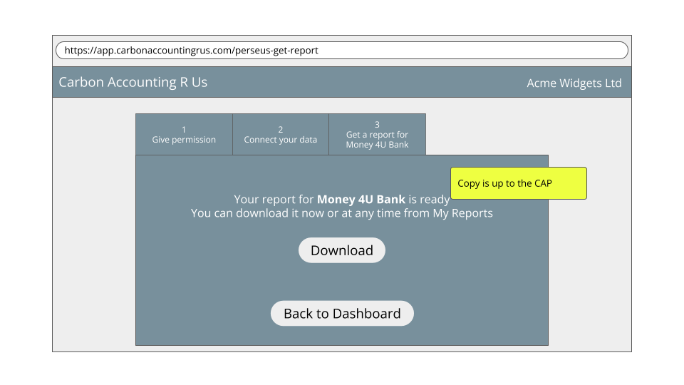 Report download UI